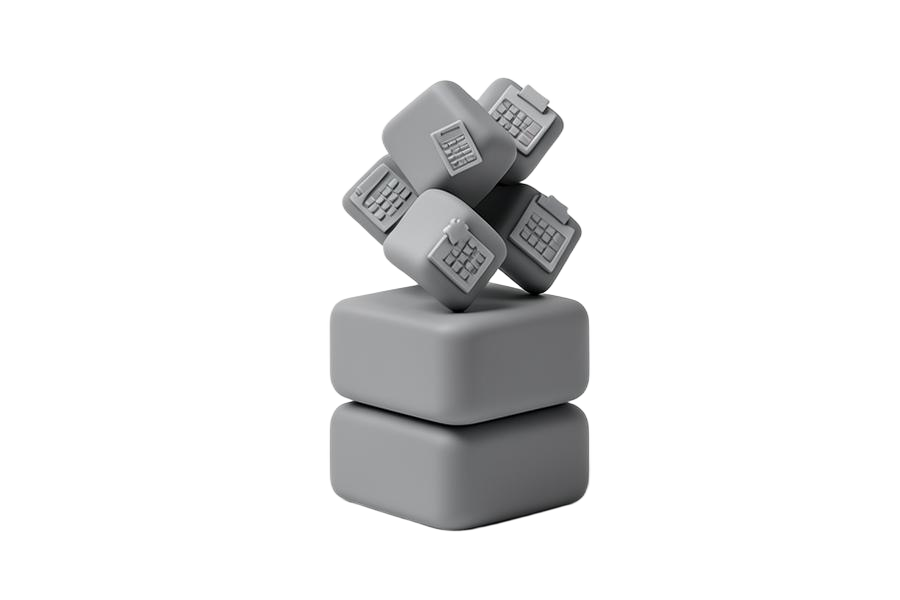 Spreadsheets and ledgers consolidating into a single stack